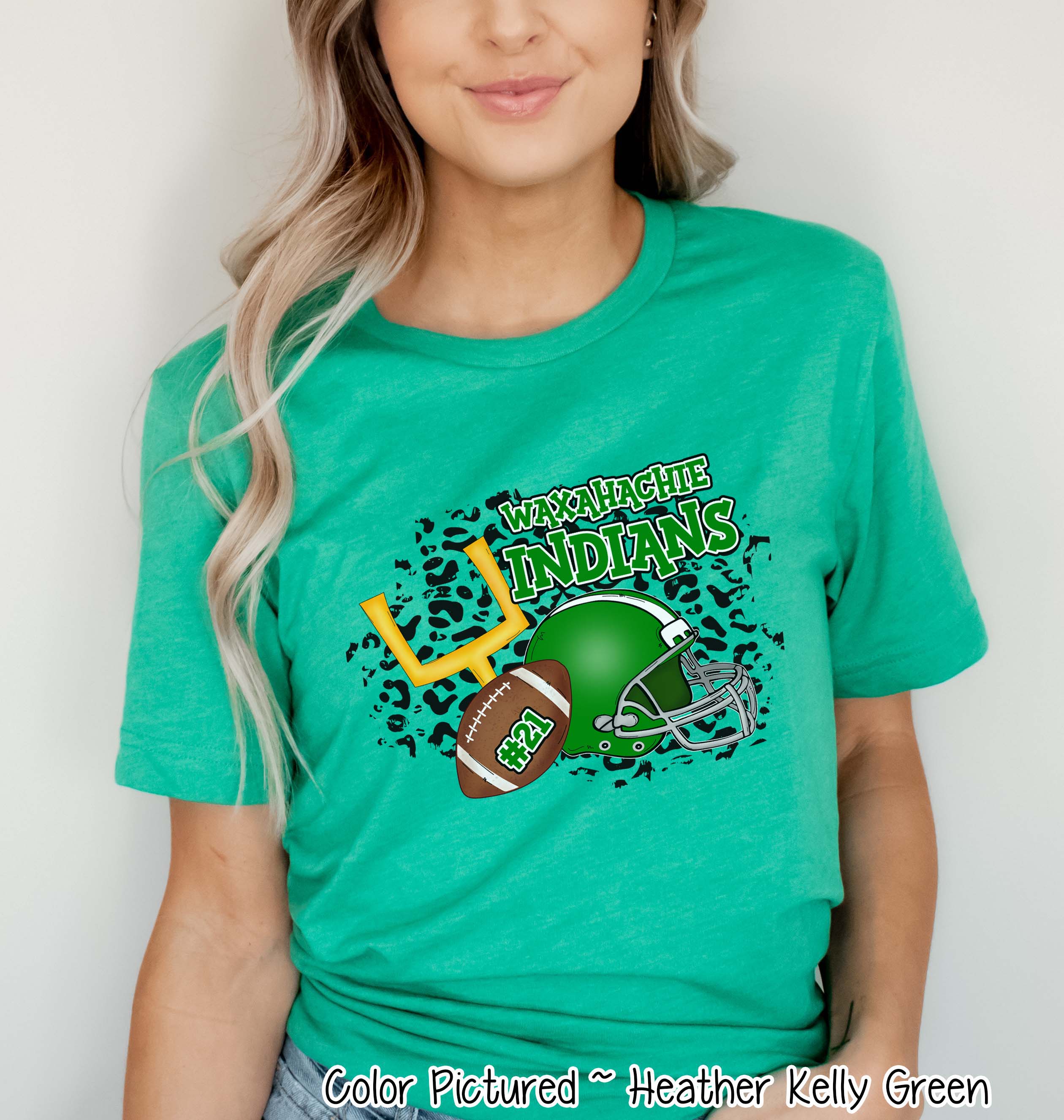 Personalized Leopard Football Game Day Fan Tee