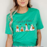 Dog Ghost Line Dog Lover Halloween Tee