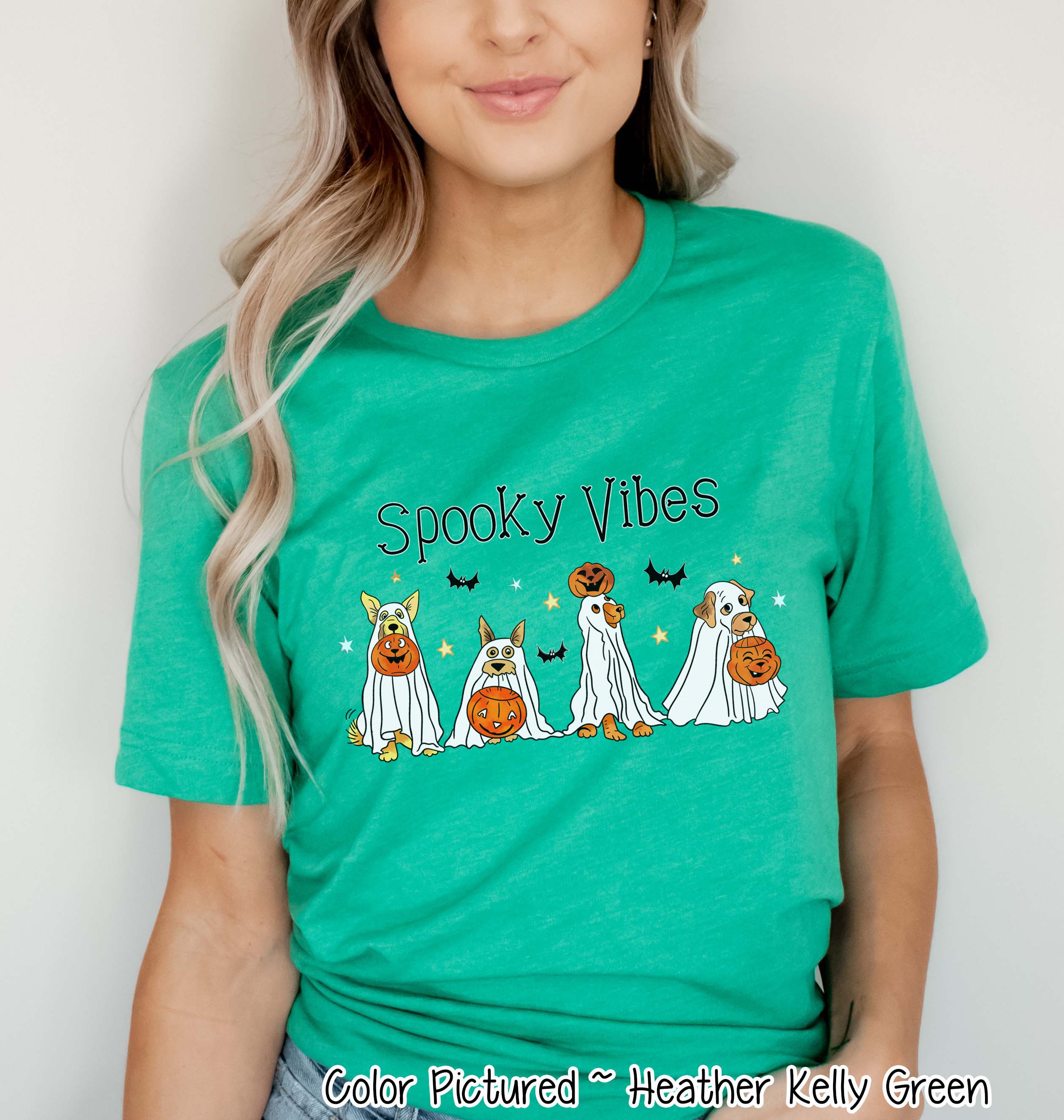 Dog Ghost Line Dog Lover Halloween Tee