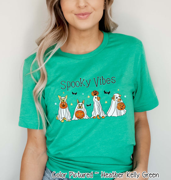 Dog Ghost Line Dog Lover Halloween Tee