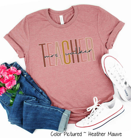 Personalized Back to School Teacher Name Tee