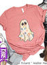 Boho Floral Ghost White Halloween Tee