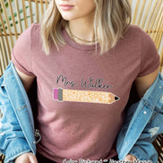 Personalized Zen Floral Pencil Back To School Name Tee