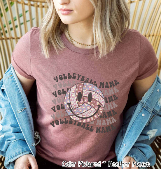 Retro Smile Volleyball Mama Tee