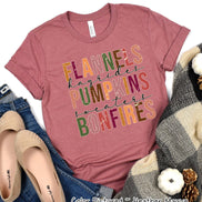 Flannels Hayrides Pumpkins Sweaters Bonfires Fall Thanksgiving Tee