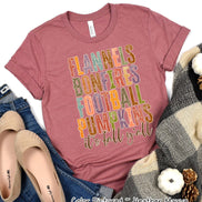 Flannels Bonfires Football It's Fall Y'all Tee