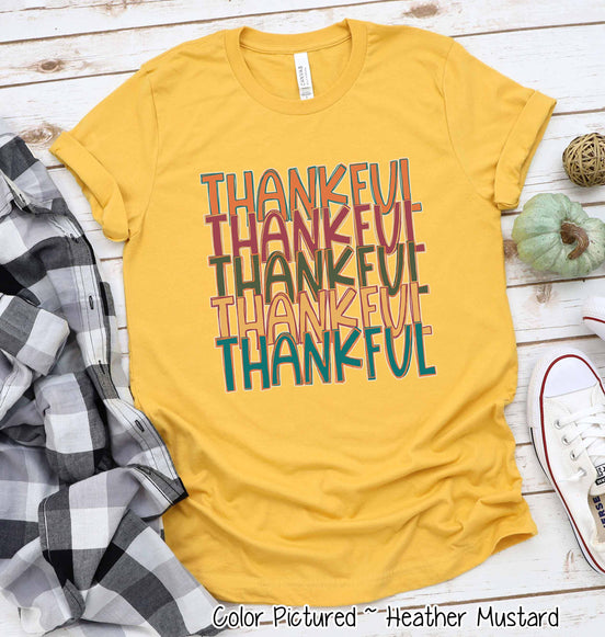 Thankful Stack Fall Thanksgiving Tee