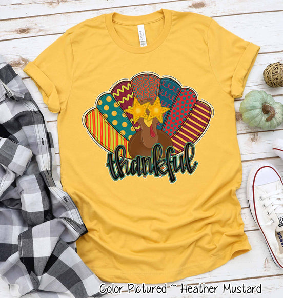 Fun Thankful Turkey Fall Thanksgiving Tee