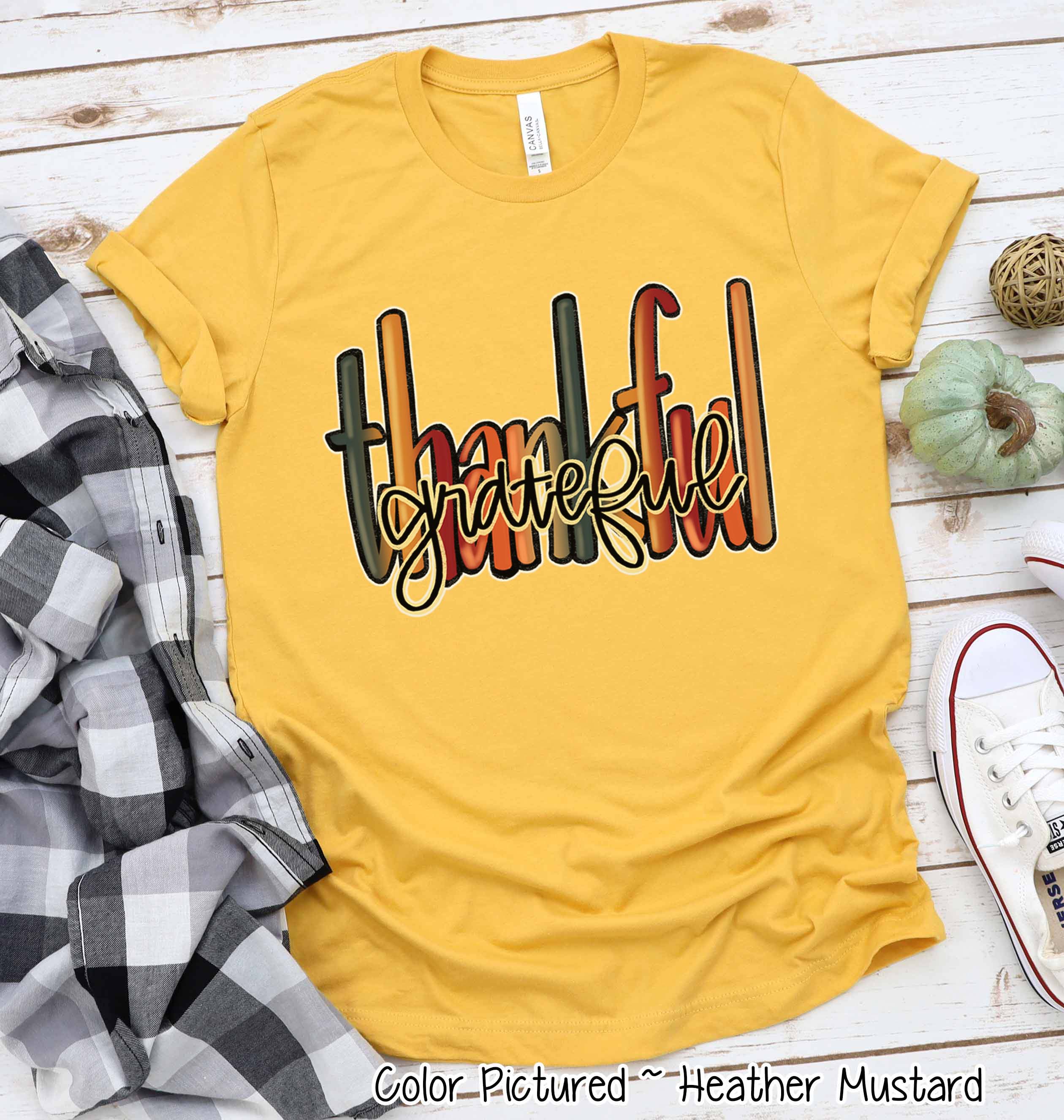 Thankful Grateful Fall Thanksgiving Tee