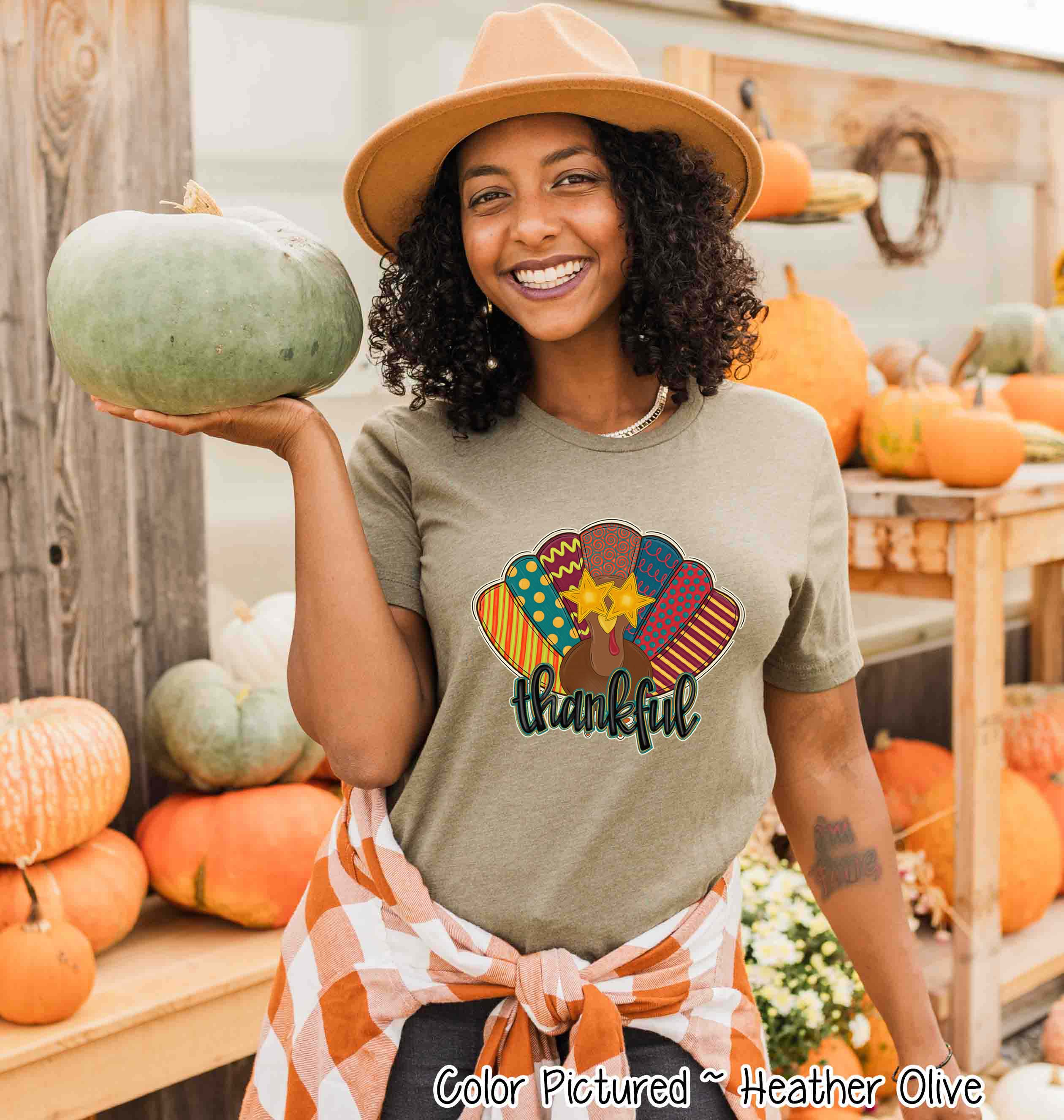 Fun Thankful Turkey Fall Thanksgiving Tee