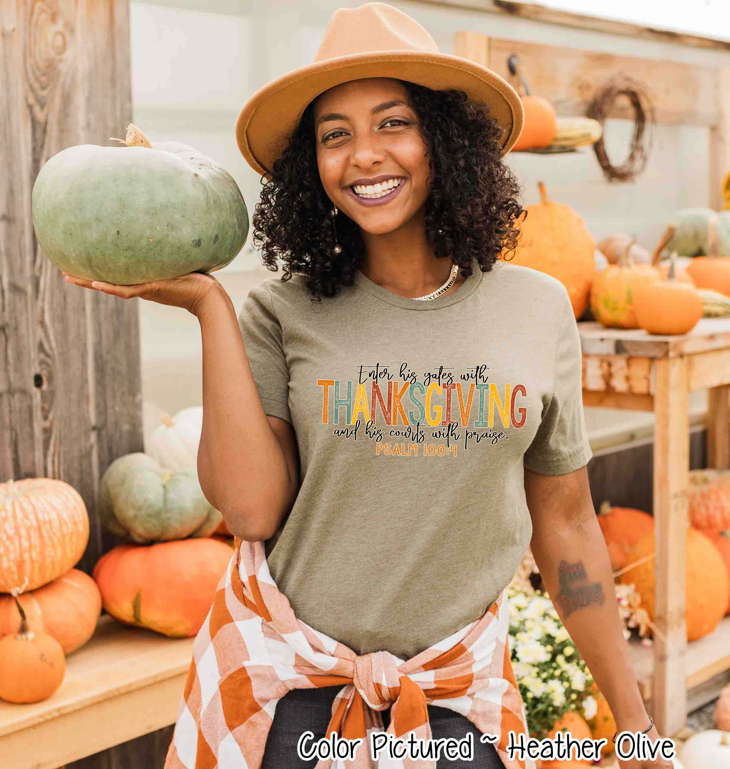 Enter His Gats with Thanksgiving Faith Fall Tee