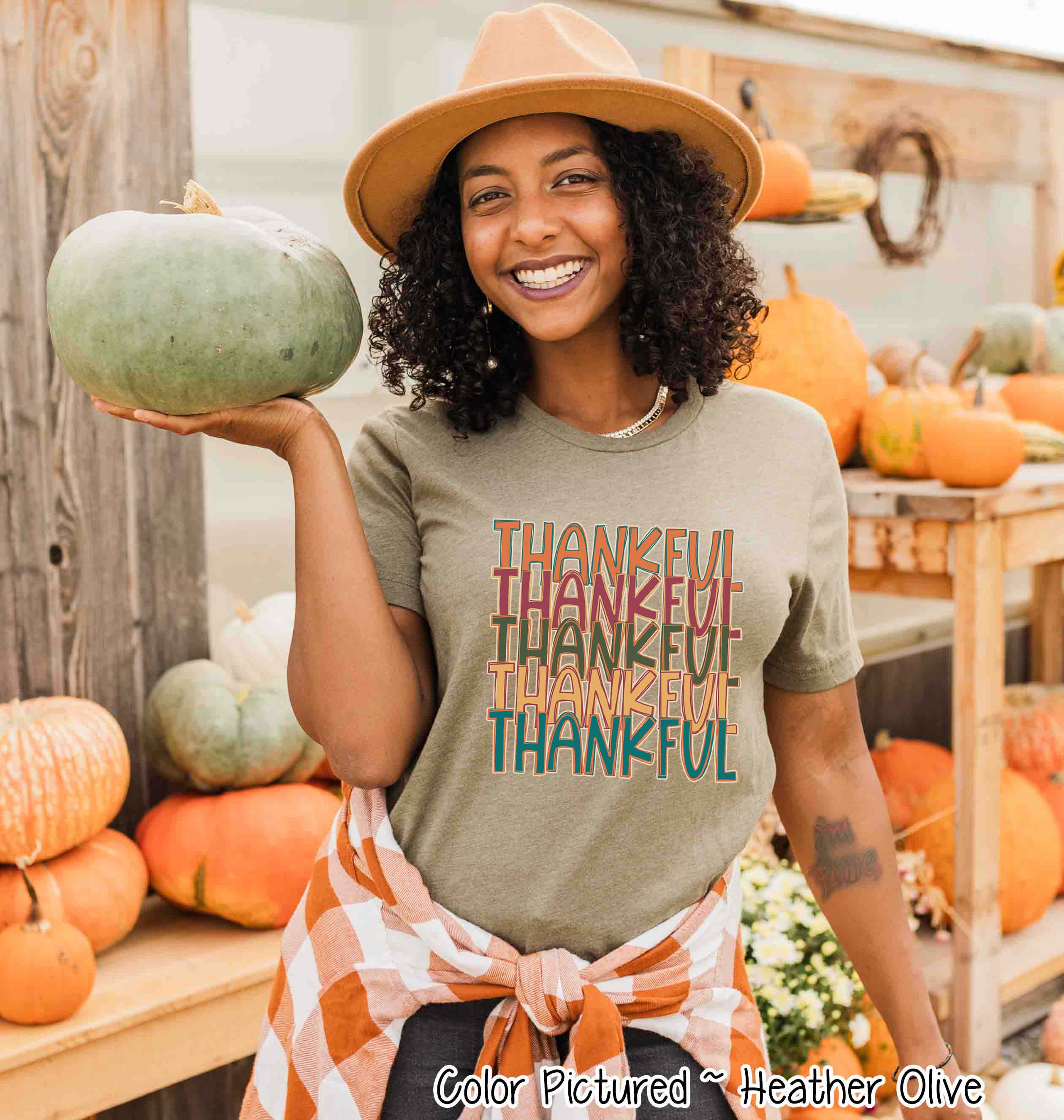 Thankful Stack Fall Thanksgiving Tee