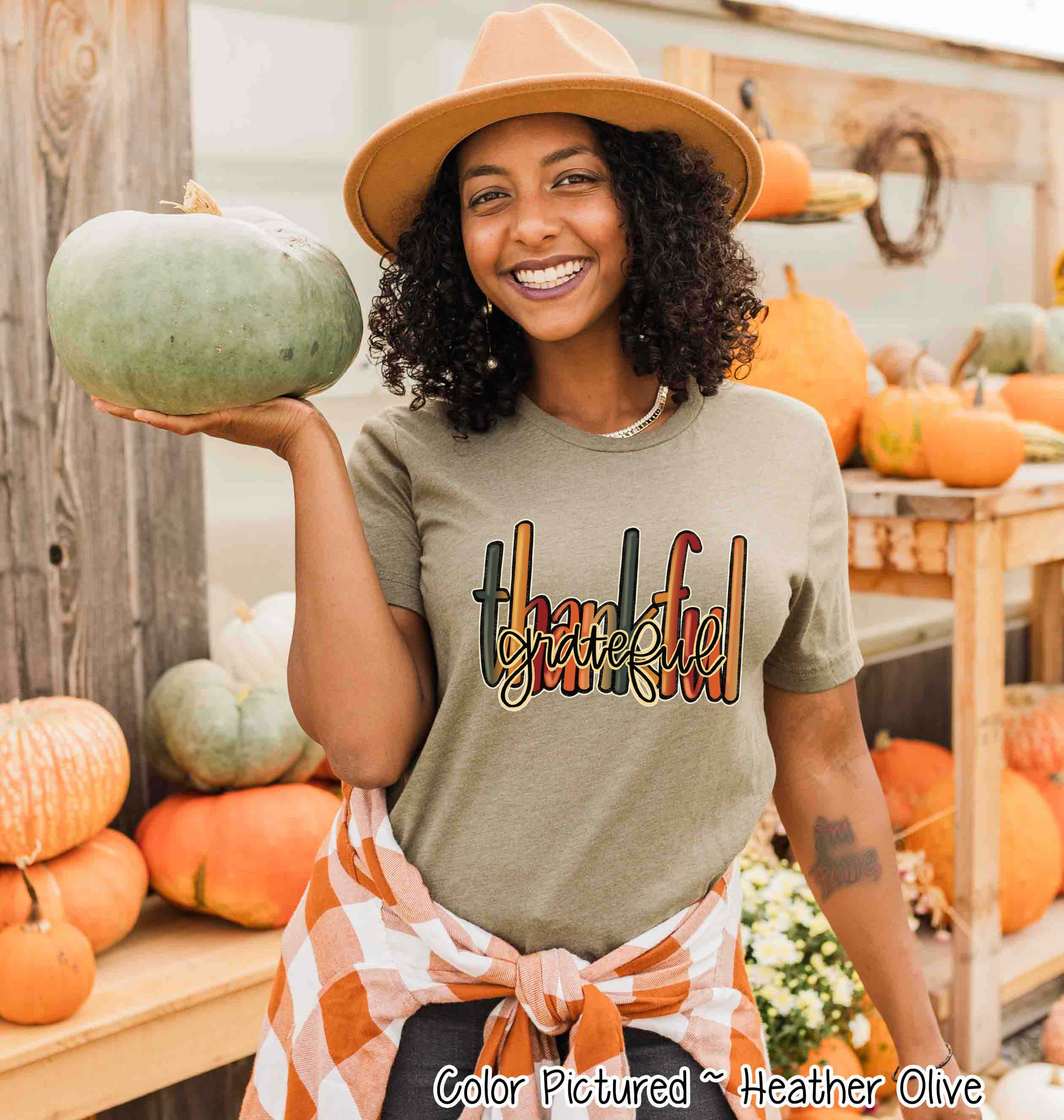 Thankful Grateful Fall Thanksgiving Tee