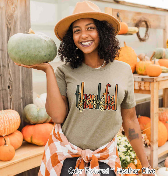 Thankful Grateful Fall Thanksgiving Tee