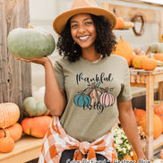 Personalized Thankful Pumpkin Trio Fall Thanksgiving Tee