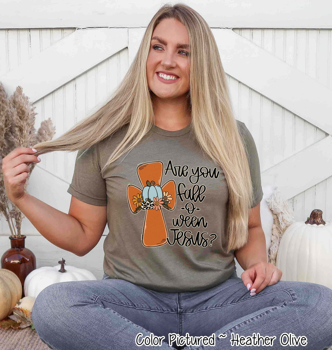 Are You Fall-O-Ween Jesus Cross Fall Halloween Tee