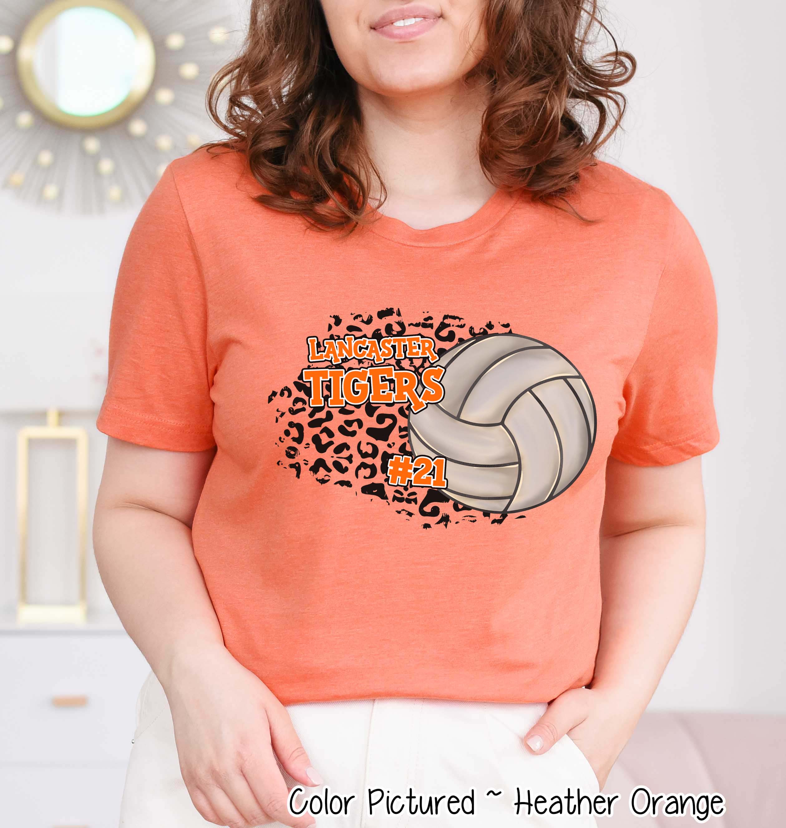 Personalized Leopard Volleyball Fan Spirit Tee