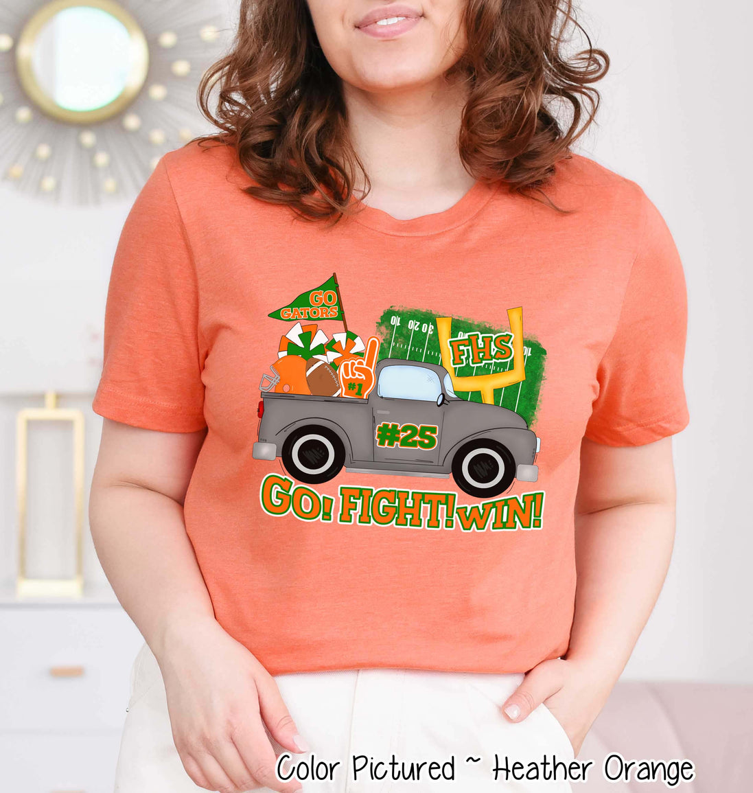 Personalized Cute Football Truck Game Day Fan Tee