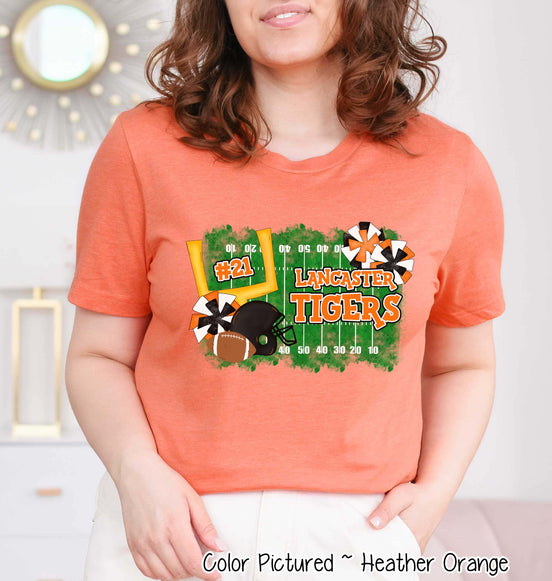 Personalized Football Field Game Day Fan Tee