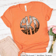 Volleyball Leopard Big Monogram Tee
