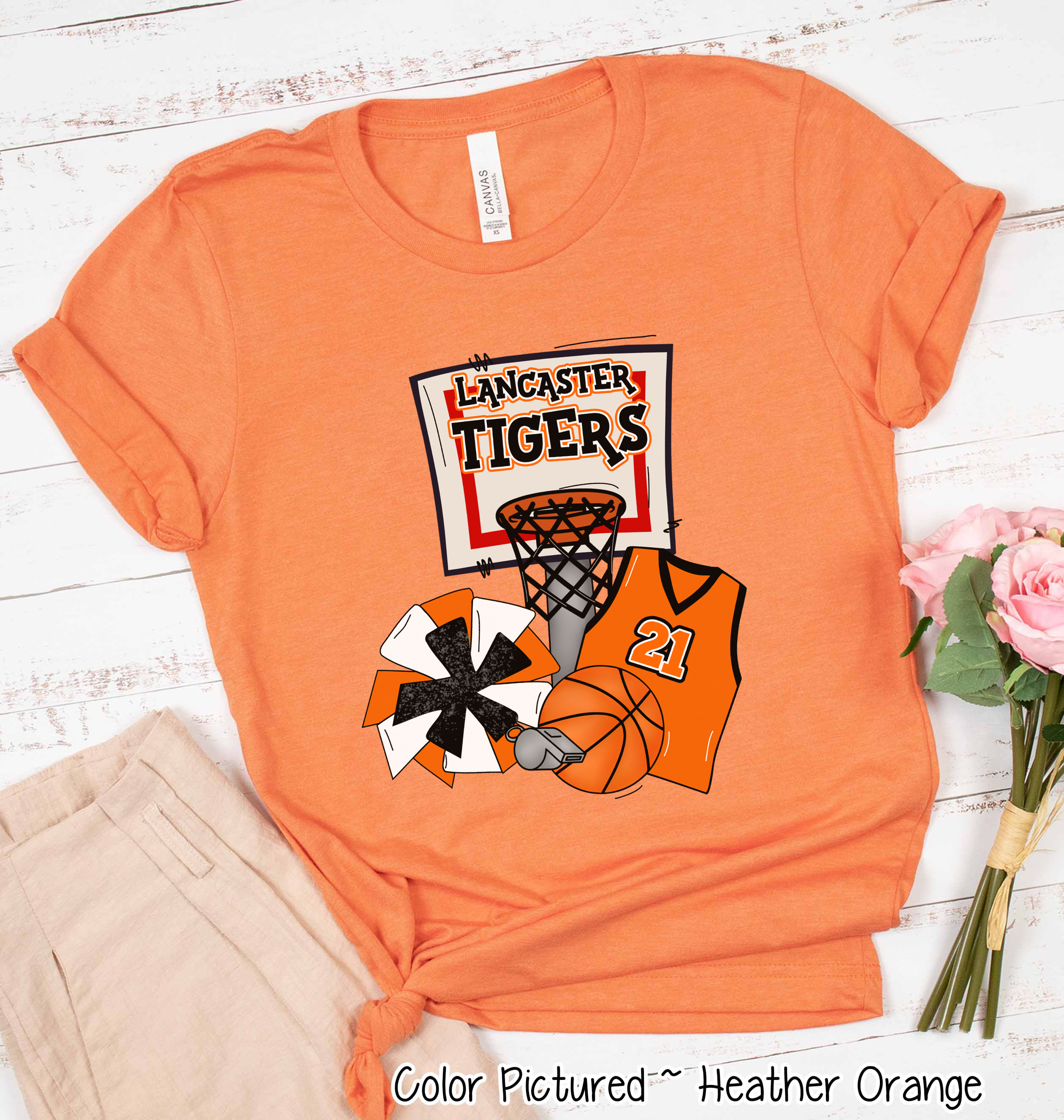 Personalized Basketball Goal and Jersey Fan Tee