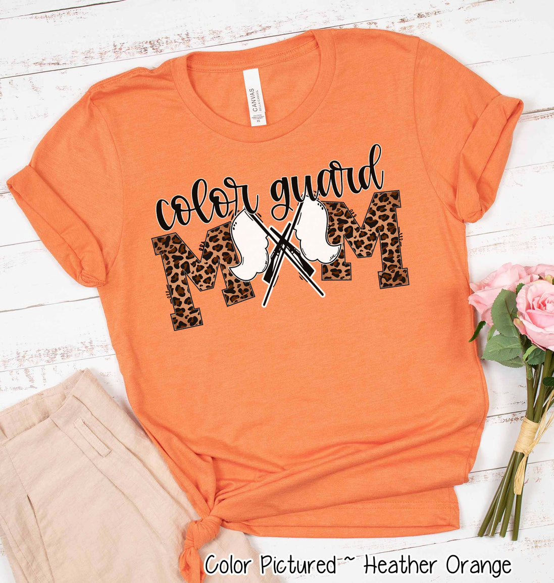 Leopard Color Guard Mom Tee