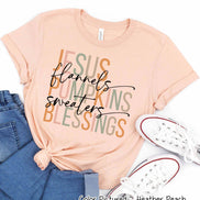 Jesus Blessings Pumpkin Flannel Sweater Blessings Fall Tee