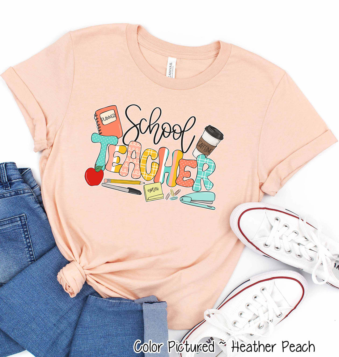 School Teacher Cute Doodle Icon Tee