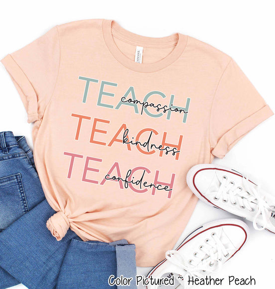 Teach Kindness Inspirational Teacher Tee