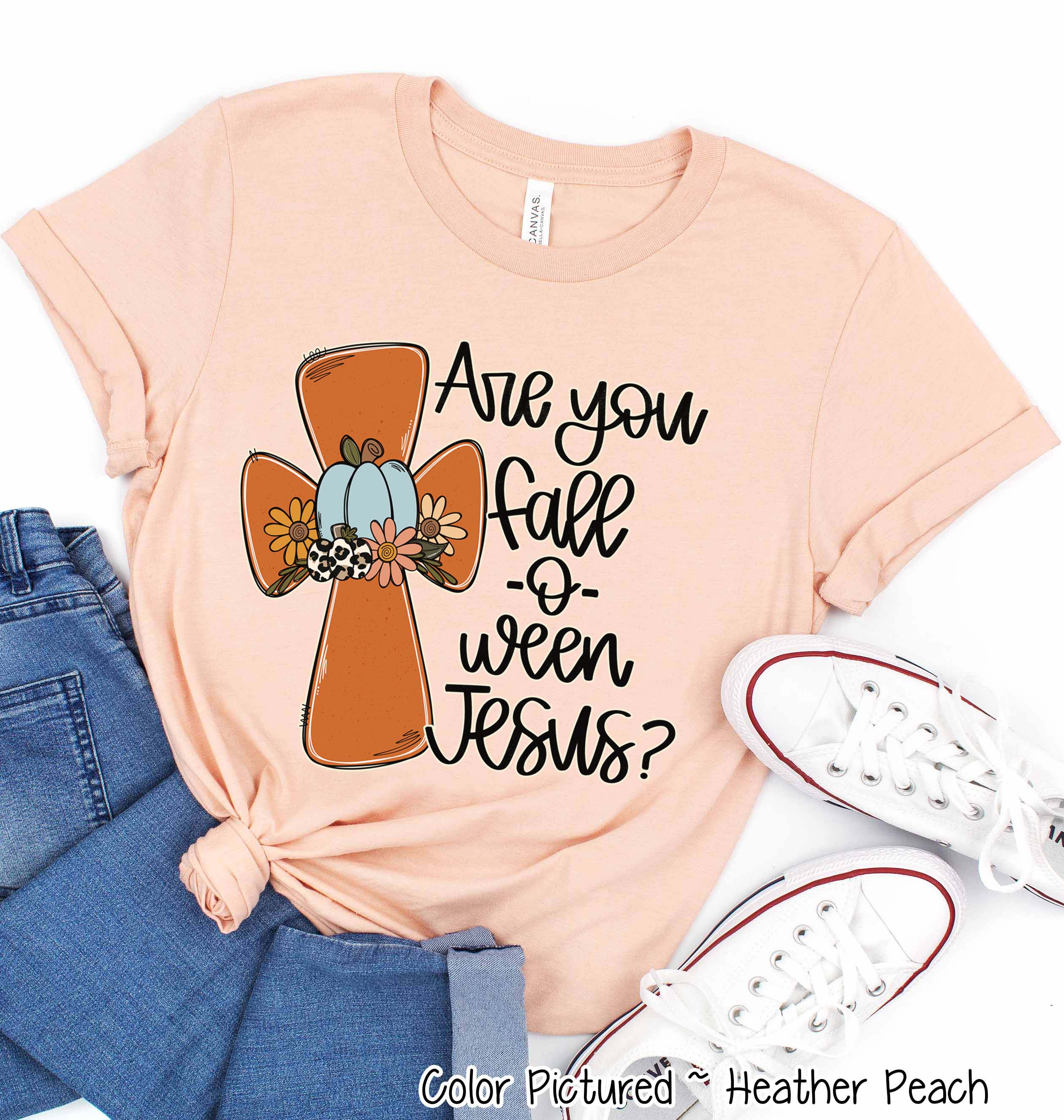 Are You Fall-O-Ween Jesus Cross Fall Halloween Tee