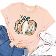 Beautiful Watercolor Pumpkin Fall Thanksgiving Tee