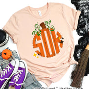Big Monogram Pumpkin Halloween Tee