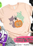 Monogram Cat & Pumpkin Halloween Tee
