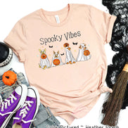Dog Ghost Line Dog Lover Halloween Tee
