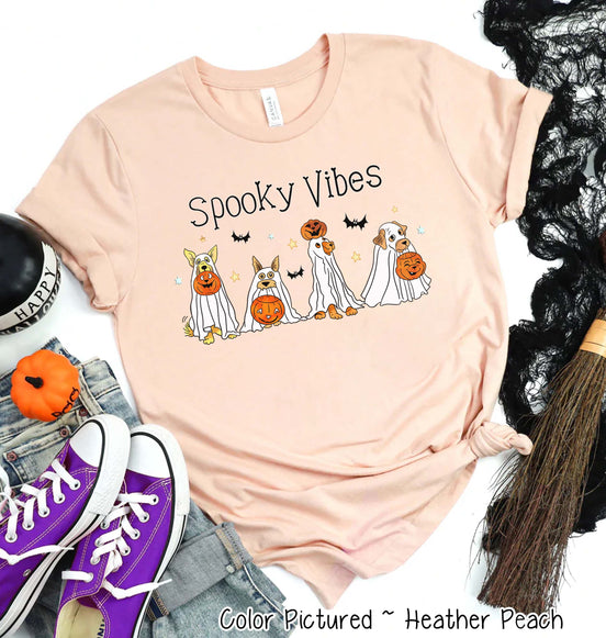 Dog Ghost Line Dog Lover Halloween Tee