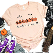 Tis The Season Pumpkin Line Halloween Tee