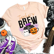 Teacher's Brew Coffee Lovers Teacher Halloween Tee
