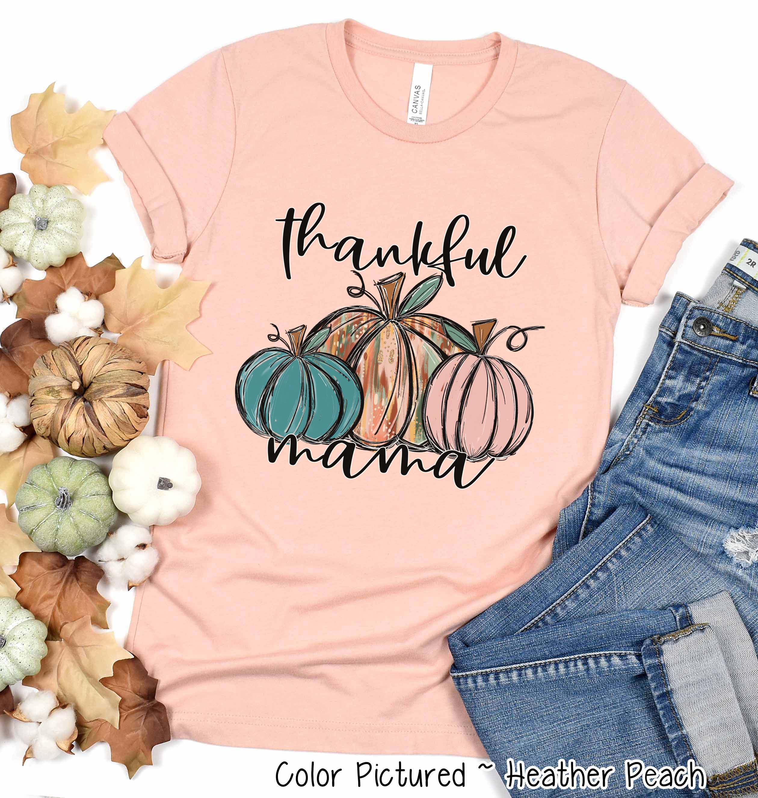 Personalized Thankful Pumpkin Trio Fall Thanksgiving Tee