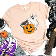 Pumpkin Ghost and Spider Halloween Tee