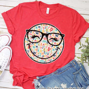 Cute Alphabet Retro Smile School Tee