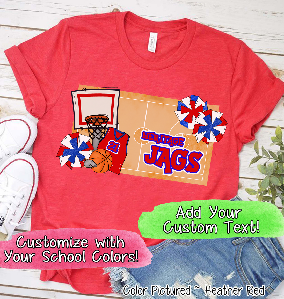 Personalized Basketball Court Fan Tee