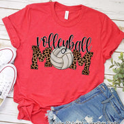 Volleyball Leopard Mom Tee