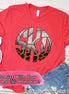 Volleyball Leopard Big Monogram Tee