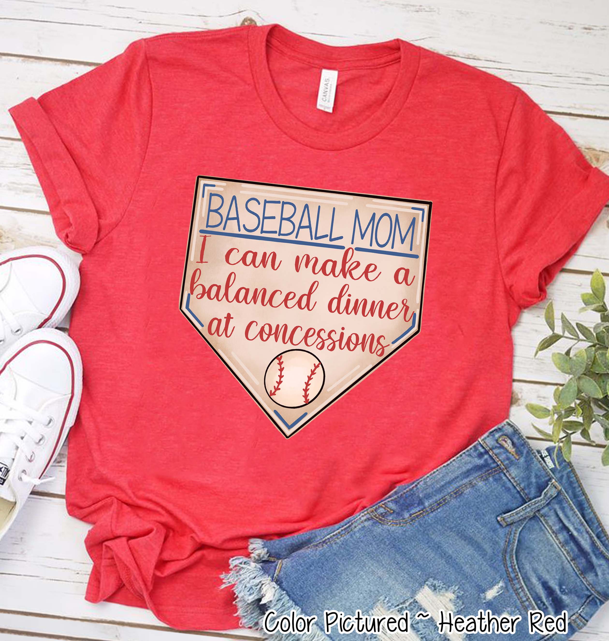 Baseball Mom I Can Make a Balanced Dinner at Concessions Tee