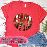 Football Leopard Big Monogram Tee