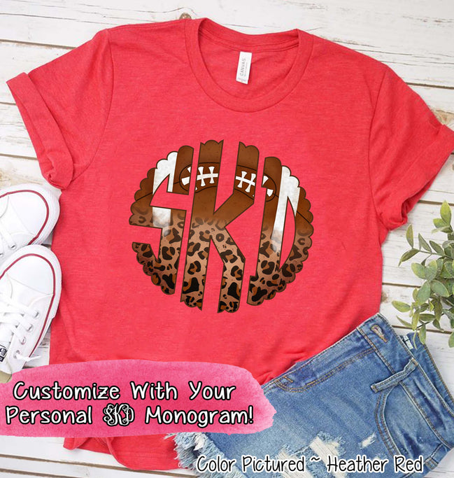 Football Leopard Big Monogram Tee