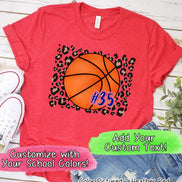 Personalized Leopard Basketball Fan Tee