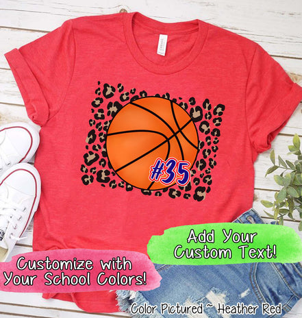 Personalized Leopard Basketball Fan Tee