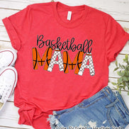 Basketball Mama Doodle Letter Game Day Tee