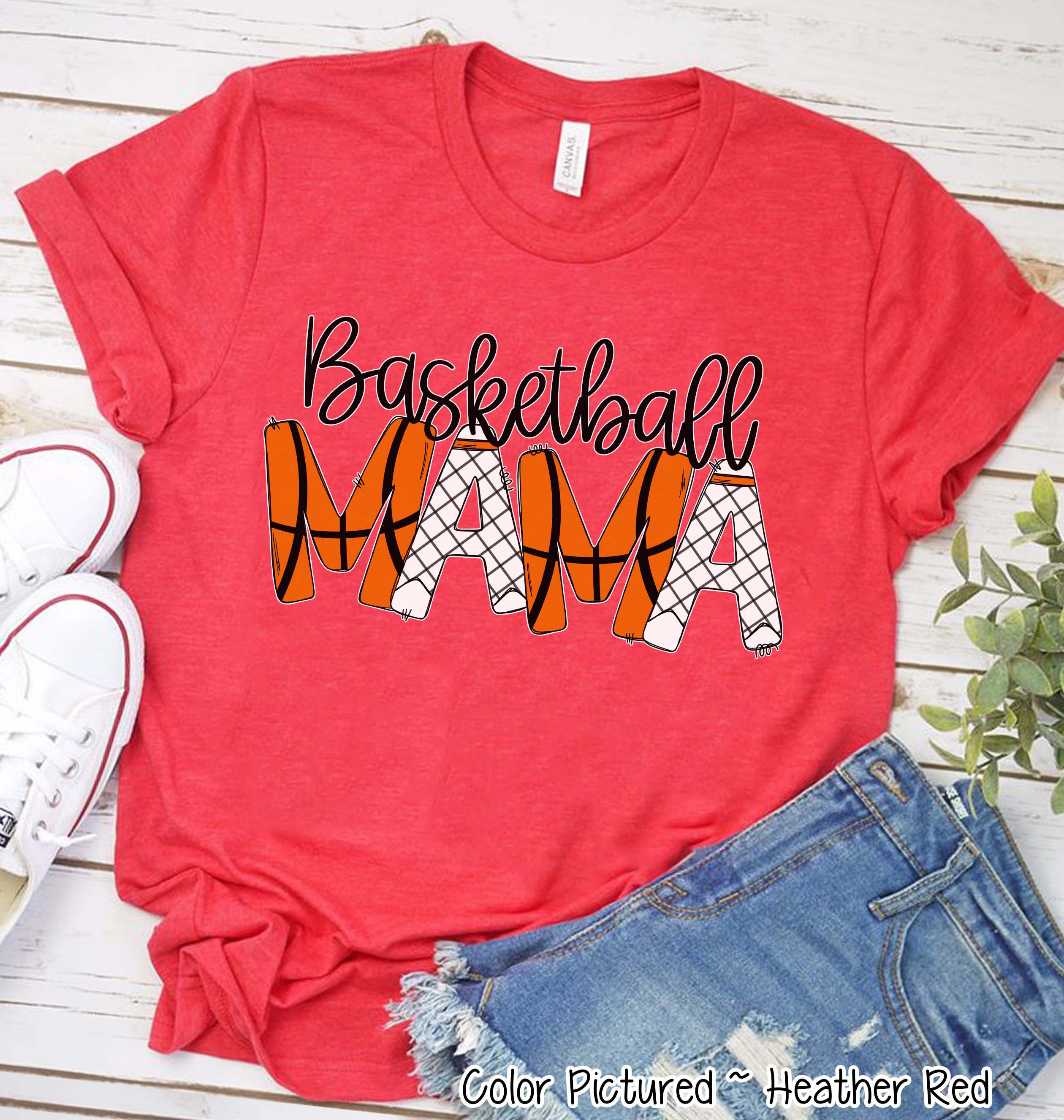 Basketball Mama Doodle Letter Game Day Tee